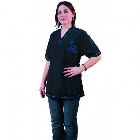 BLUSÓN NEGRO UNISEX. TALLA S.BORDADO  AZUL