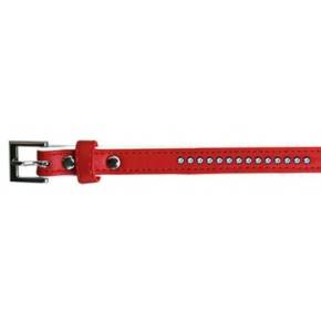 Collar polipiel con brillantes Rojo: 13 mm x 25 cm