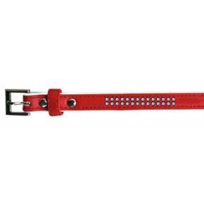 Collar polipiel con brillantes Rojo: 19 mm x 45 cm