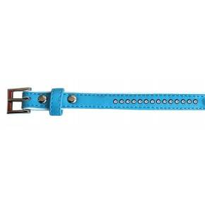 Collar polipiel con brillantes Azul: 13 mm x 30 cm
