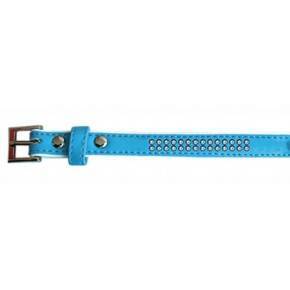 Collar polipiel con brillantes Azul: 25 mm x 55 cm