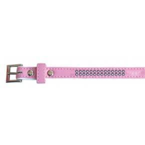 Collar polipiel con brillantes Rosa: 19 mm x 45 cm