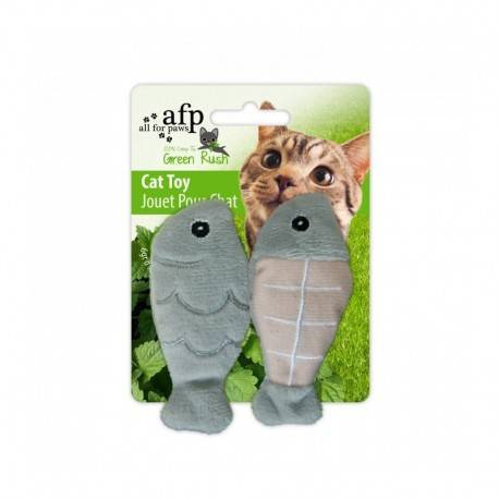 GREEN RUSS Juguete. Full Catnip -Pesca 6 Cm-GRIS