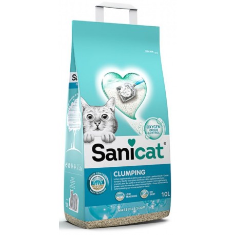 SANICAT CLUMPING MARSELLE 10 LITROS 8,74 KG -OXYGEN POWER