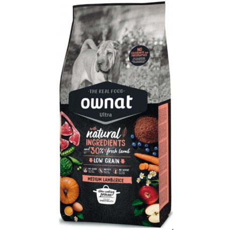 Ownat Ultra Medium Lamb & Rice para Perros 14 kg