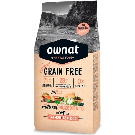 Ownat Just Grain Free Salmón y Marisco 14 kg