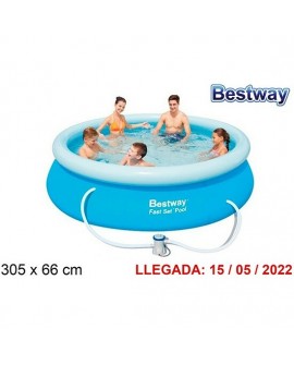 PISCINA REDONDA ARO INFLABLE 305X66CM CON BOMBA DE FILTRO