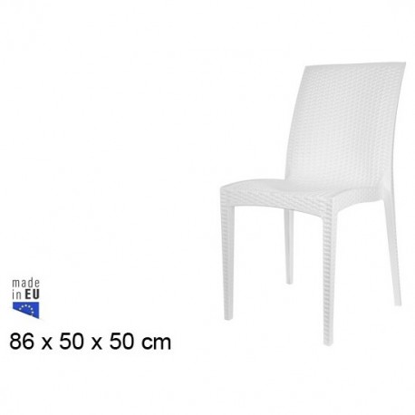 SILLA PLASTICO RATAN DALIA BLANCO