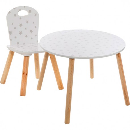 SET DE 2 SILLAS Y MESA INFIANTIL DE COLOR BLANCO WELLHOME.