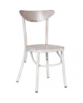 SILLA DE METAL LACADO BLANCO VINTAGE