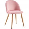 PACK 2 SILLAS COMEDOR RESPALDO BAJO TERCIOPELO ROSA 78*54*46CM THINIA HOME