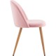 PACK 2 SILLAS COMEDOR RESPALDO BAJO TERCIOPELO ROSA 78*54*46CM THINIA HOME