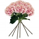 PACK DE 6 RAMOS DE HORTENSIAS CON TACTO NATURAL 88 CM CON FLORES, ROSA