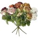 PACK DE 4 RAMOS DE ROSAS OTOÑALES DE 32 CM CON 28 CABEZAS EN VARIOS COLORES