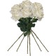 PACK DE 6 RAMOS DE ROSAS CON TACTO NATURAL DE 69 CM CON FLOR DE 11 CM EN COLOR BLANCO