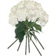 PACK DE 6 RAMOS DE HORTENSIAS CON TACTO NATURAL 88 CM CON FLORES DE 20 CM EN COLOR BLANCO