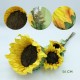 PACK DE 6 RAMOS DE GIRASOL DE 56 CM CON 3 FLORES EN COLOR AMARILLO