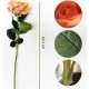 PACK DE 12 RAMOS DE ROSAS CON TACTO NATURAL DE 69 CM CON FLOR DE 11 CM EN COLOR NARANJA