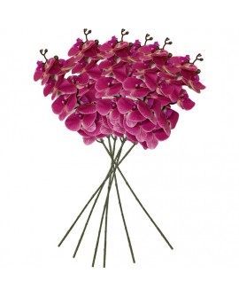 PACK DE 6 RAMOS DE ORQUIDEAS CON TACTO NATURAL DE 96 CM EN COLOR FUCSIA