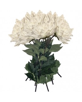 PACK DE 12 RAMOS DE DALÍA GIGANTE DE 110 CM CON FLORES DE 28 CM EN COLOR BLANCO