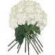 PACK DE 12 RAMOS DE HORTENSIAS CON TACTO NATURAL 88 CM CON FLORES DE 20 CM EN COLOR BLANCO