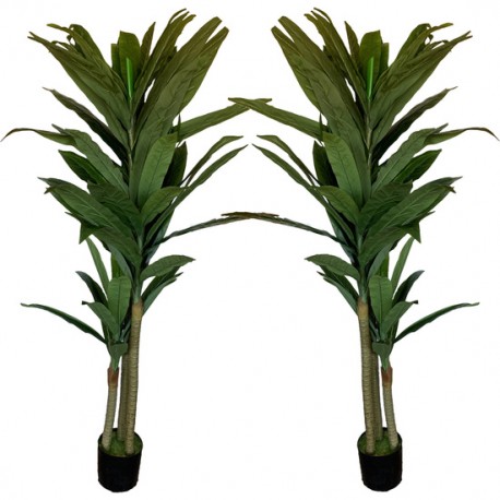 PACK 2 PLANTAS TRONCO DE BRASIL ARTIFICIALES DE 190 CM DE ALTURA CON MACETA