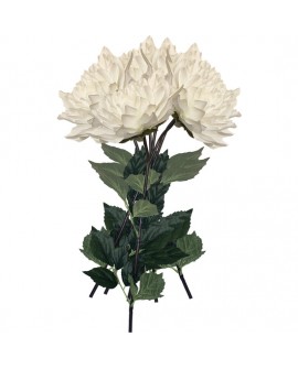 PACK DE 6 RAMOS DE DALÍA GIGANTE DE 110 CM CON FLORES DE DIAM 28 CM EN COLOR BLANCO