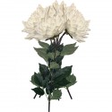 PACK DE 6 RAMOS DE DALÍA GIGANTE DE 110 CM CON FLORES DE DIAM 28 CM EN COLOR BLANCO