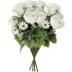 PACK DE 4 RAMOS DE ROSAS OTOÑALES DE 32 CM CON 28 CABEZAS EN COLOR BLANCO