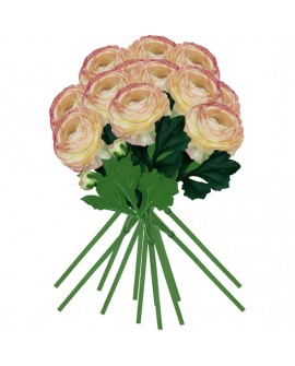 PACK DE 12 RAMOS DE RANUNCULO GIGANTE CON TACTO NATURAL 55 CM CON FLORES DE DIAM 12 CM EN COLOR ROSA