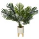 PLANTA ARTIFICIAL PALMERA ALTURA 72 CON MACETA CERÁMICA CON PATAS DE MADERA