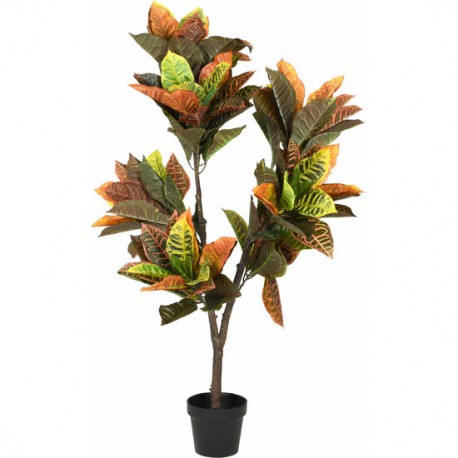 PLANT ARTIFICIAL CROTON 120CM IN POT. REAL TOUCH. WITH 144 LEAVES. BARCODE ETC ON HANGTAG. ITEM IS PACKED PER 2 IN OUTER CARTON.