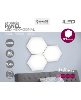 EXTENSION PANEL LED HEXAGONAL BLANCO 9,4W 800LM 4000K 25000H 320X370MM