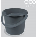 CUBO ECO POLIVALENTE - AGUA O BASURA - CON ESCALA DE MEDIDA INTEGRADA Y ASA ERGONÓMICA, 5 L, MIKA, GRIS