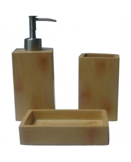 SET LAVABO BAMBOO MARRON