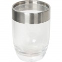 VASO DE PLASTICO TRANSPARENTE E INOX