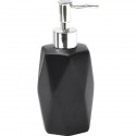 DISPENSADOR DE JABON DE 330ML HECHO EN GRES CON RELIEVE DE DIAMANTE NEGRO