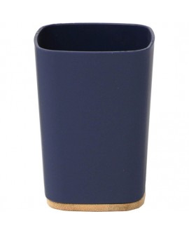 VASO DE BAÑO RUBBER HECHO EN ABS Y BAMBU AZUL