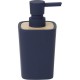 DISPENSADOR DE JABÓN RUBBER DE 380ML HECHO EN ABS Y BAMBU AZUL