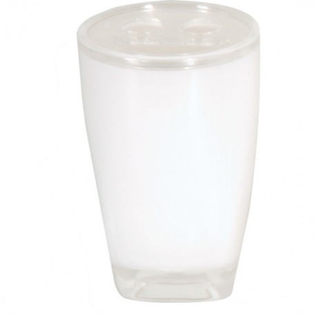 VASO PORTA CEPILLOS DE DIENTES DE ACRÍLICO BLANCO