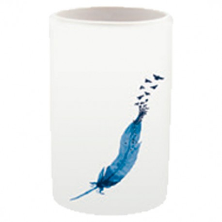 VASO PLUMA AZUL