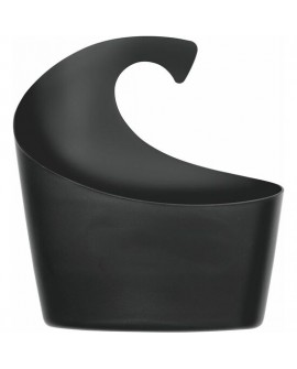 SPIRELLA COLECCIÓN SYDNEY WALL BASKET, CESTA PORTAOBJETOS GRANDE 30,5 X 27,5 X 10 CM, POLIPROPILENO, NEGRO