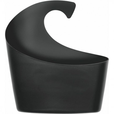 SPIRELLA COLECCIÓN SYDNEY WALL BASKET, CESTA PORTAOBJETOS GRANDE 30,5 X 27,5 X 10 CM, POLIPROPILENO, NEGRO