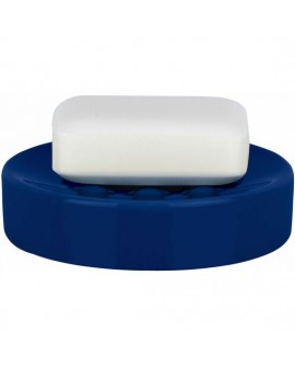 SPIRELLA COLECCIÓN TUBE, BANDEJA PARA PASTILLA DE JABÓN 11,0 X 11,0 X 2,6 CM, GRES, AZUL