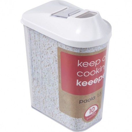 DISPENSADOR DE CEREALES, PE/PS, BLANCO, 11.5 X 7 X 21 CM