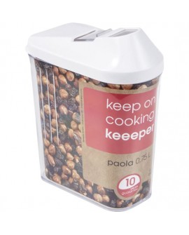 DISPENSADOR DE CEREALES, PE/PS, BLANCO, 10.5 X 5.5 X 17 CM