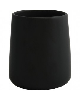 VASO/PORTACEPILLOS DE CERÁMICA MAONIE NEGRO MATE