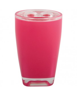 VASO PORTA CEPILLOS DE DIENTES TAHITI, COLOR FUCSIA - MSV.