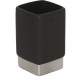 VASO CERAMICA NEGRA E INOX "NHALE"