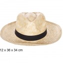 SOMBRERO PAJA CLASSIC BLANCO CON CINTA NEGRA